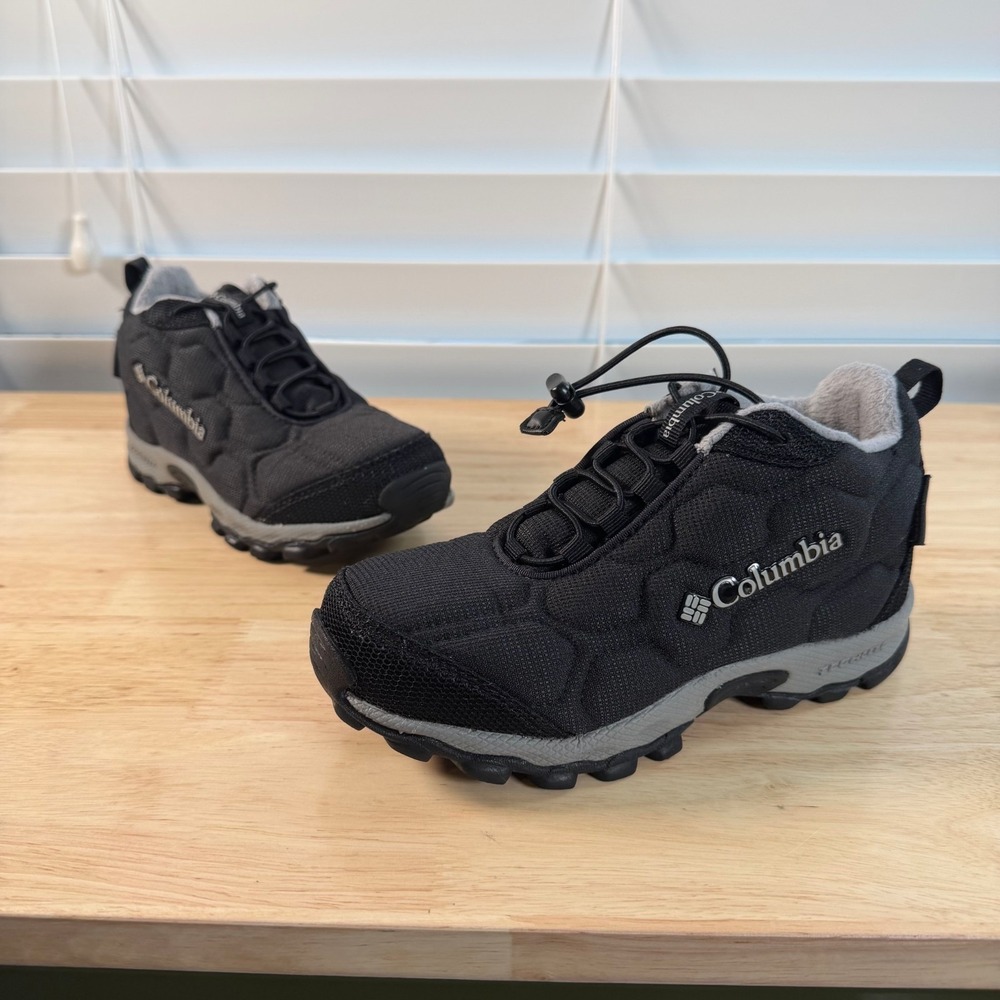 Columbia Firecamp Mid 2 Hiking Boots Kids Black Cordlock Waterproof Outdoor - 1
